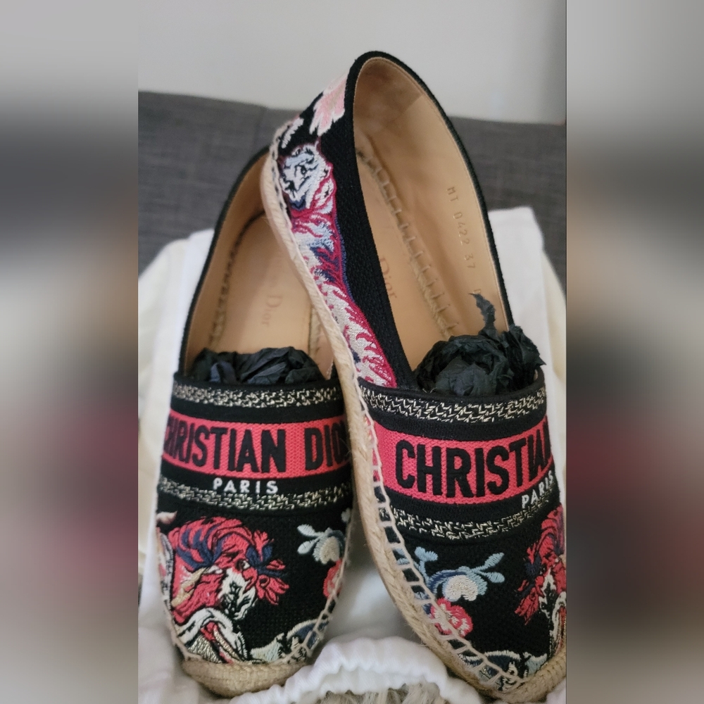 Dior Black and Pink Espadrilles